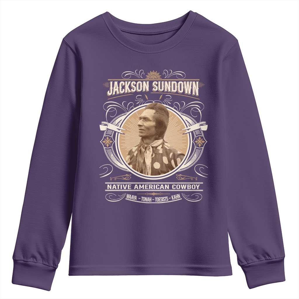 Jackson Sundown Youth Sweatshirt Native American Cowboy Western Country TS11 Purple Print Your Wear