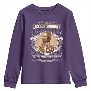 Jackson Sundown Youth Sweatshirt Native American Cowboy Western Country TS11 Purple Print Your Wear