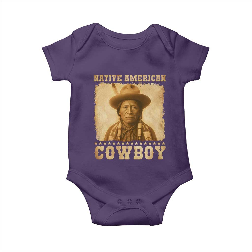 Native American Cowboy Baby Onesie Vintage Western Country Portrait TS11 Purple Print Your Wear