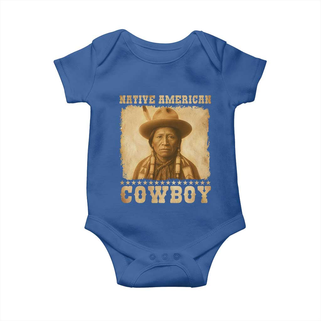 Native American Cowboy Baby Onesie Vintage Western Country Portrait TS11 Royal Blue Print Your Wear
