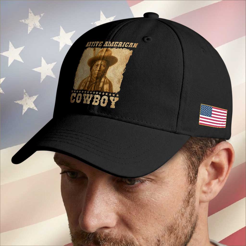 Native American Cowboy Baseball Cap Vintage Western Country Portrait