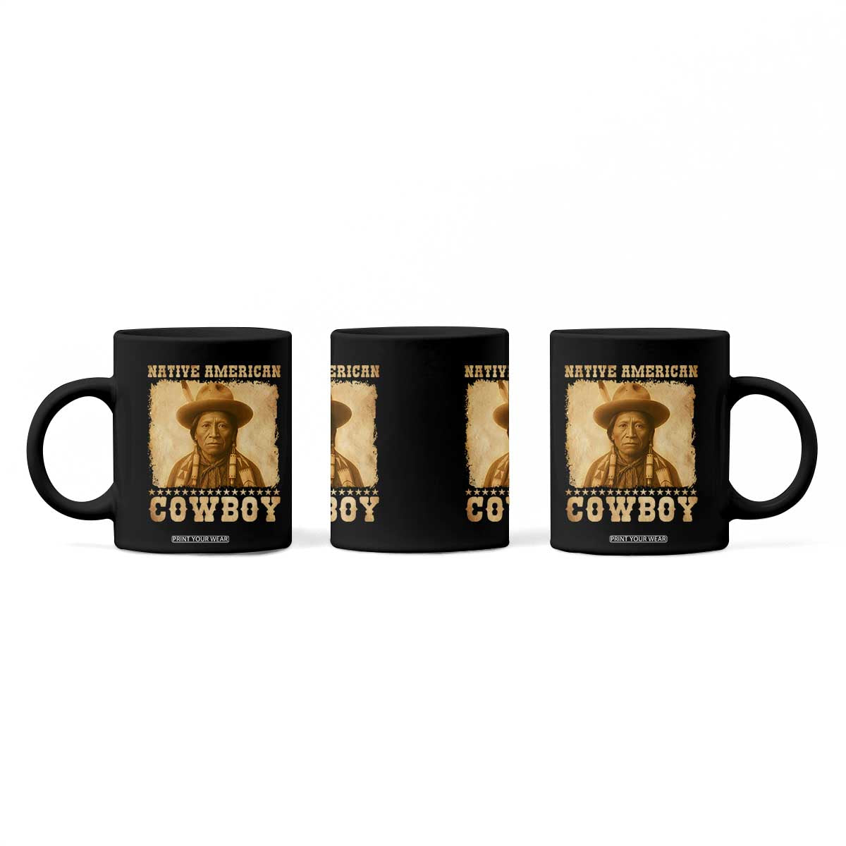Native American Cowboy Coffee Mug Vintage Western Country Portrait TS11 Print Your Wear