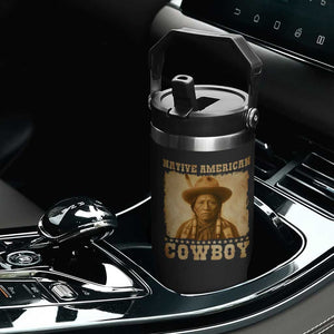 Native American Cowboy Flip Straw Tumbler Vintage Western Country Portrait TS11 Print Your Wear