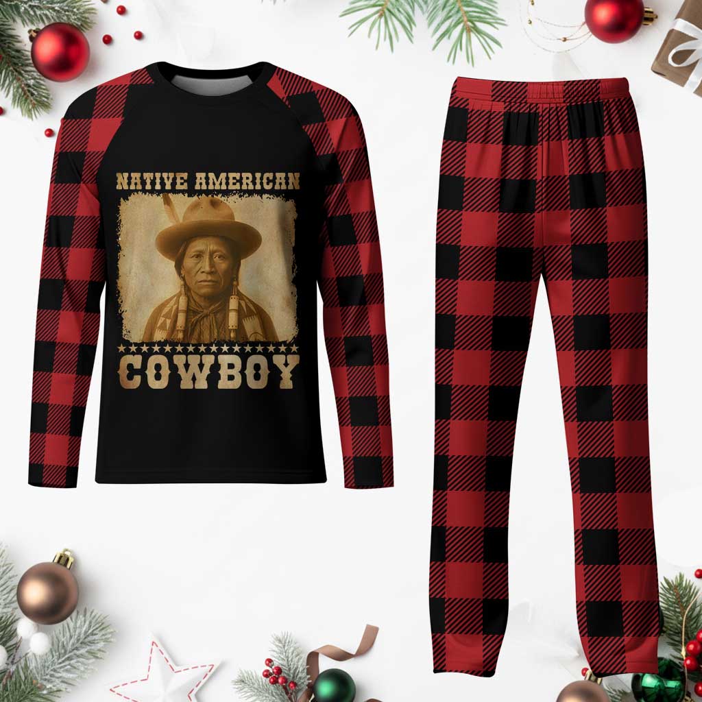Native American Cowboy Plaid Pajama Set Vintage Western Country Portrait TS11 Buffalo Plaid Print Your Wear