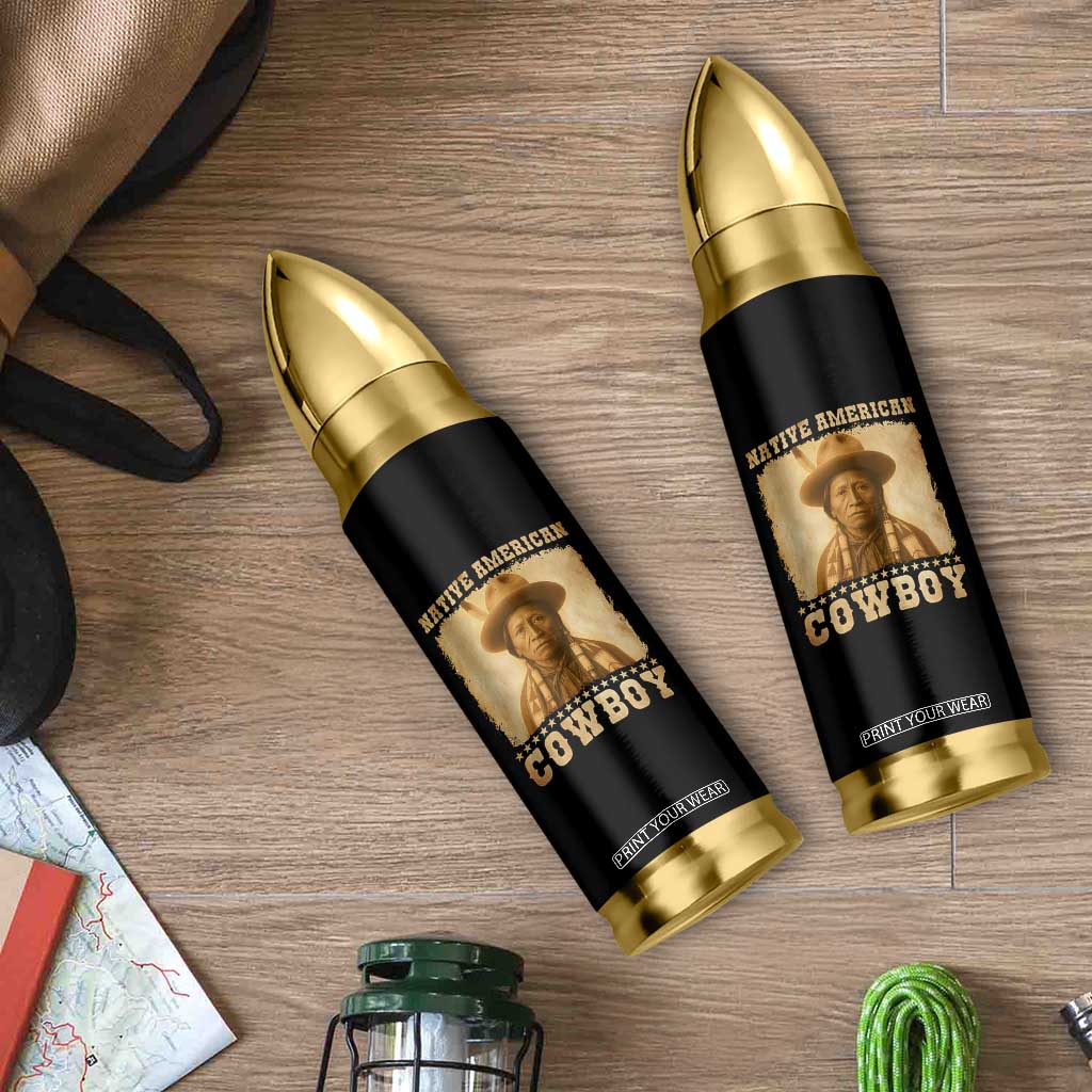 Native American Cowboy Bullet Tumbler Vintage Western Country Portrait TS11 Print Your Wear