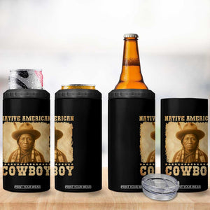 Native American Cowboy 4 in 1 Can Cooler Tumbler Vintage Western Country Portrait TS11 Print Your Wear