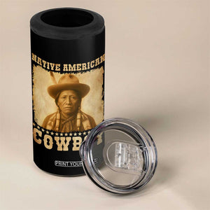 Native American Cowboy 4 in 1 Can Cooler Tumbler Vintage Western Country Portrait TS11 Print Your Wear