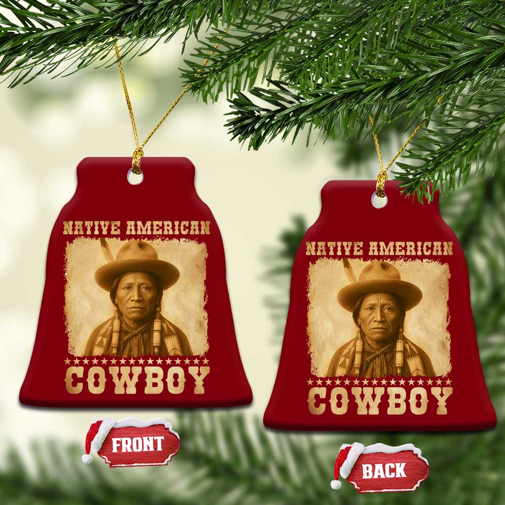Native American Cowboy Ceramic Ornament Vintage Western Country Portrait