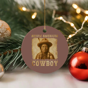 Native American Cowboy Ceramic Ornament Vintage Western Country Portrait