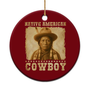 Native American Cowboy Ceramic Ornament Vintage Western Country Portrait