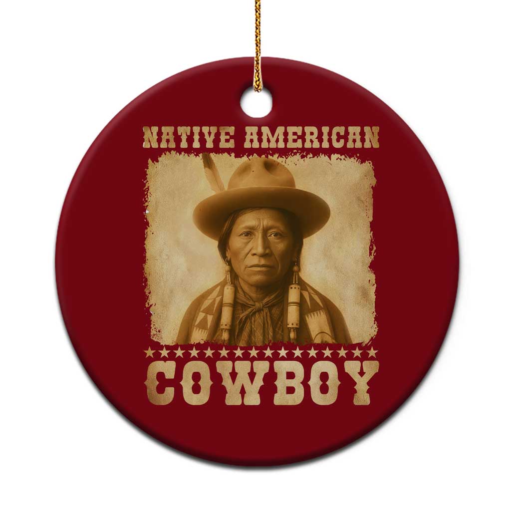 Native American Cowboy Ceramic Ornament Vintage Western Country Portrait TS11 1pc Red Print Your Wear