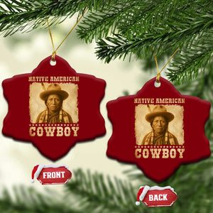 Native American Cowboy Ceramic Ornament Vintage Western Country Portrait