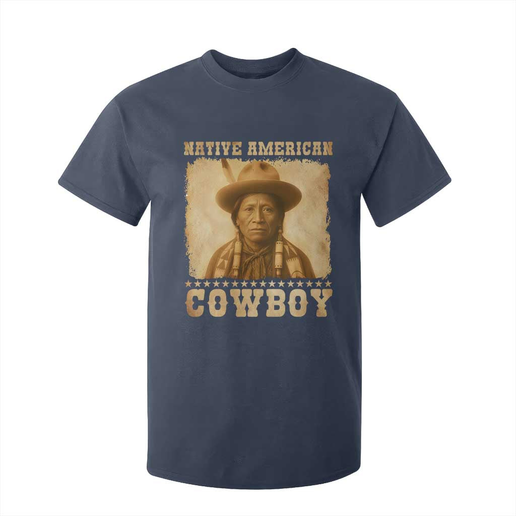 Native American Cowboy T Shirt For Kid Vintage Western Country Portrait TS11 Navy Print Your Wear