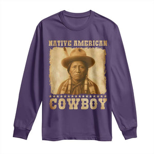 Native American Cowboy Long Sleeve Shirt Vintage Western Country Portrait TS11 Purple Print Your Wear