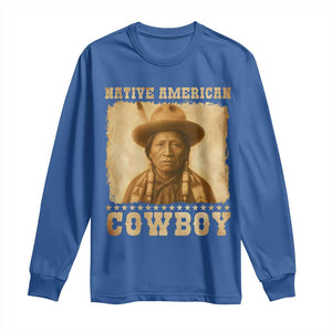 Native American Cowboy Long Sleeve Shirt Vintage Western Country Portrait TS11 Royal Blue Print Your Wear