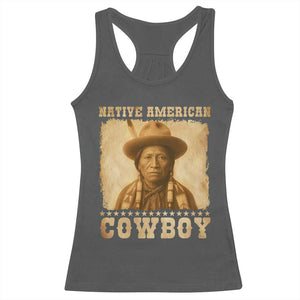 Native American Cowboy Racerback Tank Top Vintage Western Country Portrait TS11 Dark Heather Print Your Wear