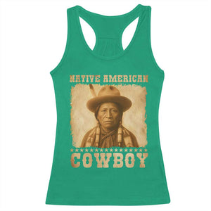 Native American Cowboy Racerback Tank Top Vintage Western Country Portrait TS11 Irish Green Print Your Wear