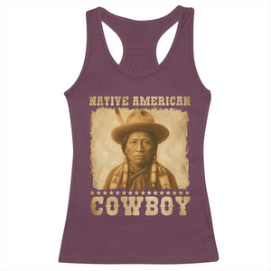 Native American Cowboy Racerback Tank Top Vintage Western Country Portrait TS11 Maroon Print Your Wear