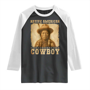 Native American Cowboy Raglan Shirt Vintage Western Country Portrait TS11 Black White Print Your Wear