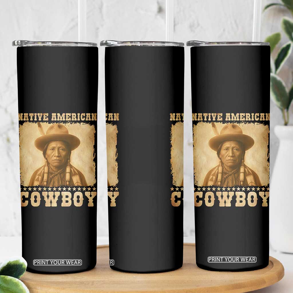Native American Cowboy Skinny Tumbler Vintage Western Country Portrait TS11 Print Your Wear