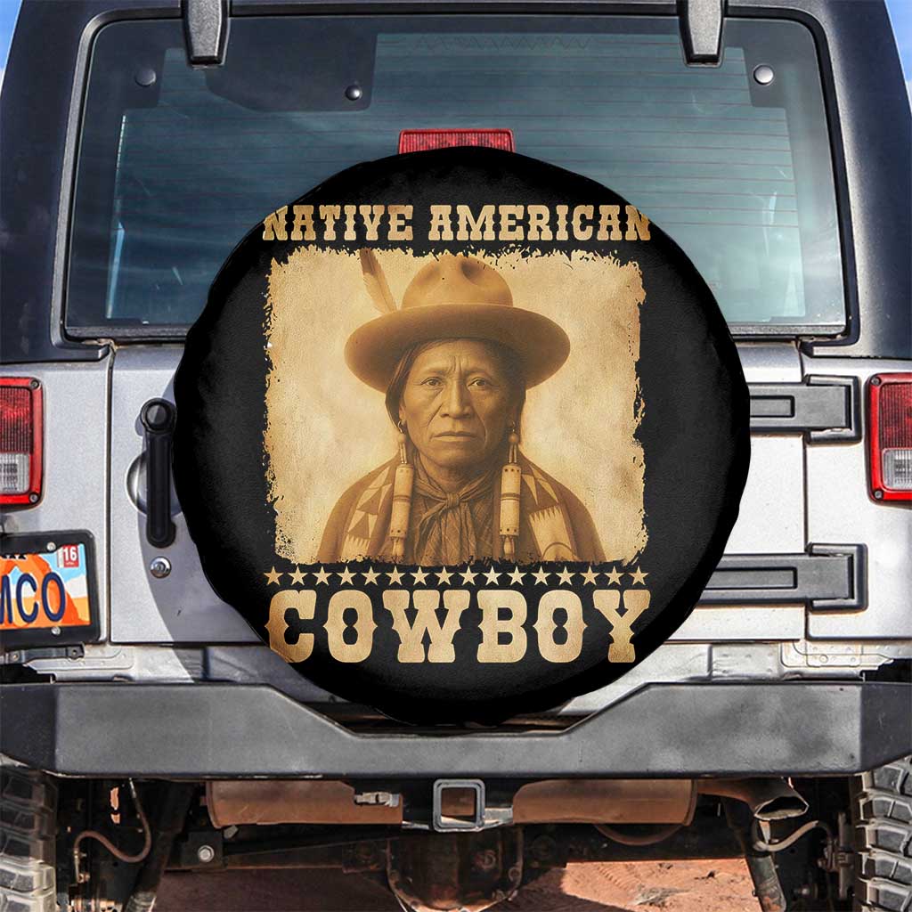 Native American Cowboy Spare Tire Cover Vintage Western Country Portrait TS11 No hole Black Print Your Wear