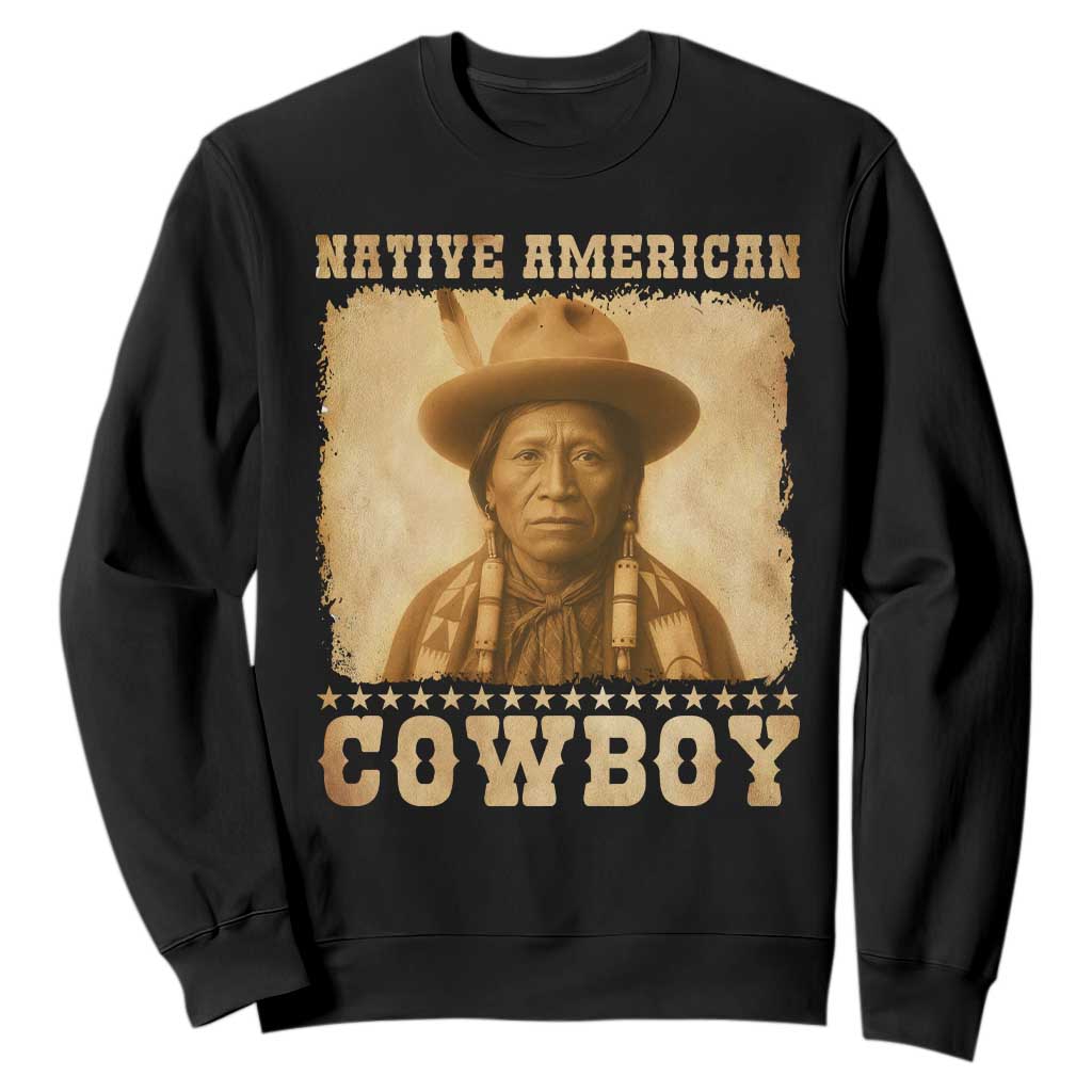 Native American Cowboy Sweatshirt Vintage Western Country Portrait TS11 Black Print Your Wear