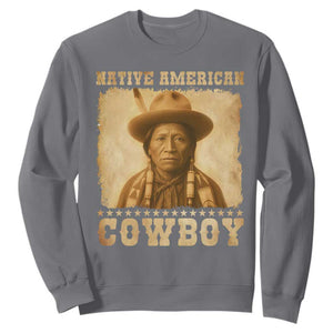 Native American Cowboy Sweatshirt Vintage Western Country Portrait TS11 Charcoal Print Your Wear