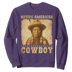 Native American Cowboy Sweatshirt Vintage Western Country Portrait TS11 Purple Print Your Wear