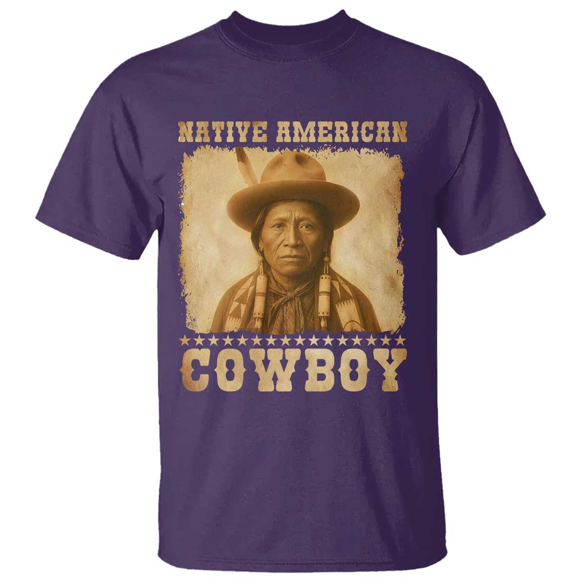 Native American Cowboy T Shirt Vintage Western Country Portrait TS11 Purple Print Your Wear