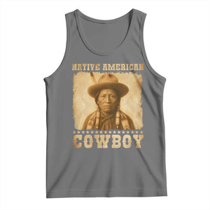 Native American Cowboy Tank Top Vintage Western Country Portrait TS11 Black Heather Print Your Wear