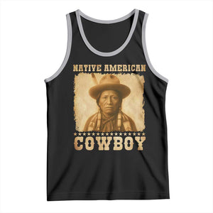 Native American Cowboy Tank Top Vintage Western Country Portrait TS11 Black Athletic Heather Print Your Wear