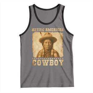 Native American Cowboy Tank Top Vintage Western Country Portrait TS11 Deep Heather Black Print Your Wear