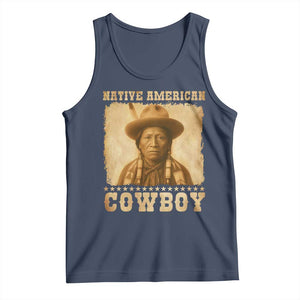 Native American Cowboy Tank Top Vintage Western Country Portrait TS11 Navy Print Your Wear
