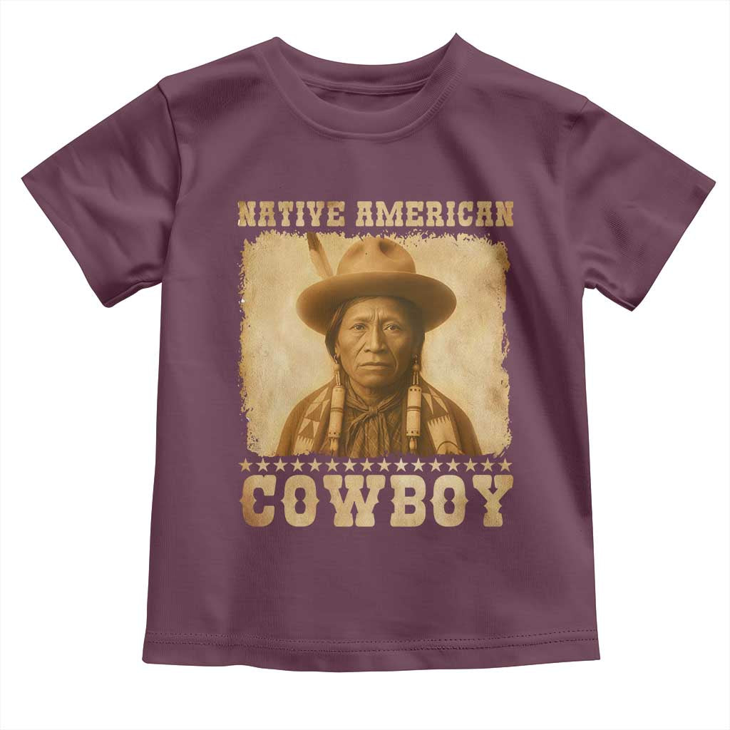 Native American Cowboy Toddler T Shirt Vintage Western Country Portrait TS11 Maroon Print Your Wear