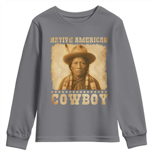 Native American Cowboy Youth Sweatshirt Vintage Western Country Portrait TS11 Charcoal Print Your Wear
