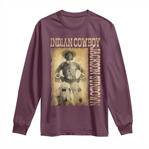 Jackson Sundown Long Sleeve Shirt Native American Cowboy Vintage Western TS11 Maroon Print Your Wear