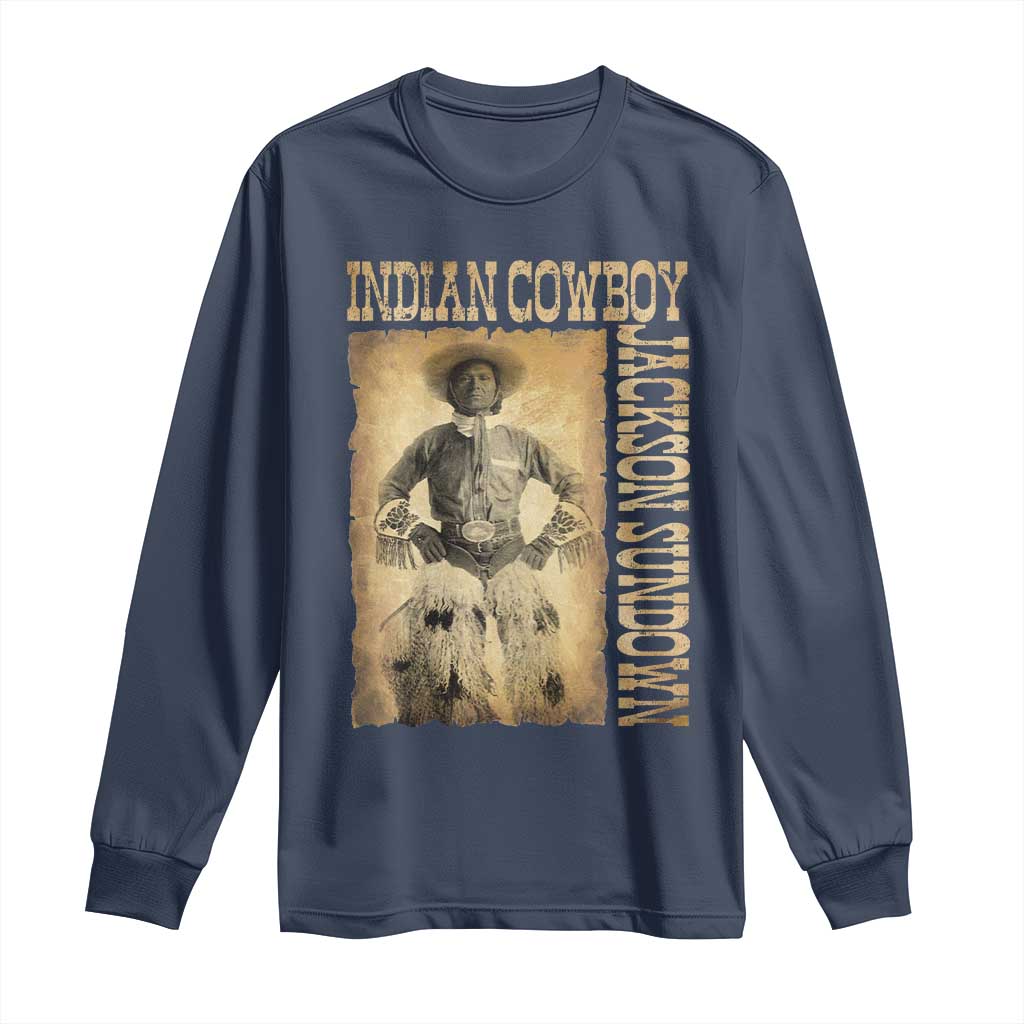 Jackson Sundown Long Sleeve Shirt Native American Cowboy Vintage Western TS11 Navy Print Your Wear