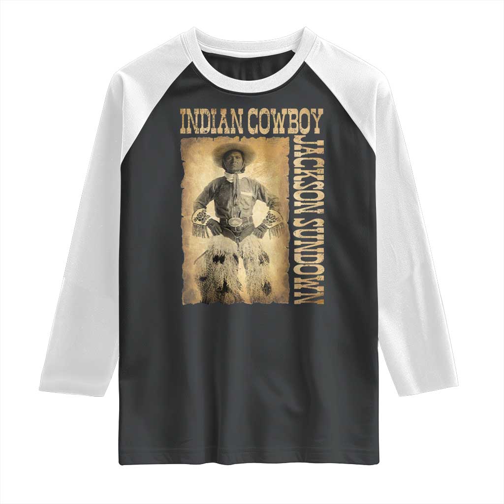 Jackson Sundown Raglan Shirt Native American Cowboy Vintage Western TS11 Black White Print Your Wear