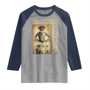 Jackson Sundown Raglan Shirt Native American Cowboy Vintage Western TS11 Sport Gray Navy Print Your Wear