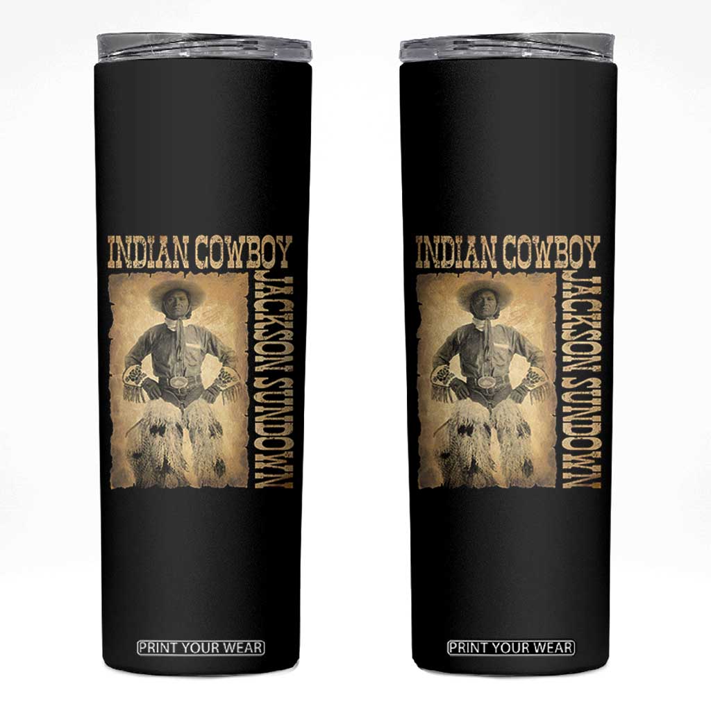 Jackson Sundown Skinny Tumbler Native American Cowboy Vintage Western TS11 Black Print Your Wear