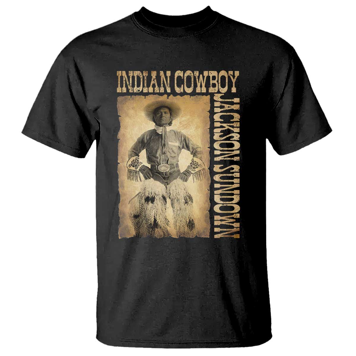 Jackson Sundown T Shirt Native American Cowboy Vintage Western TS11 Black Print Your Wear