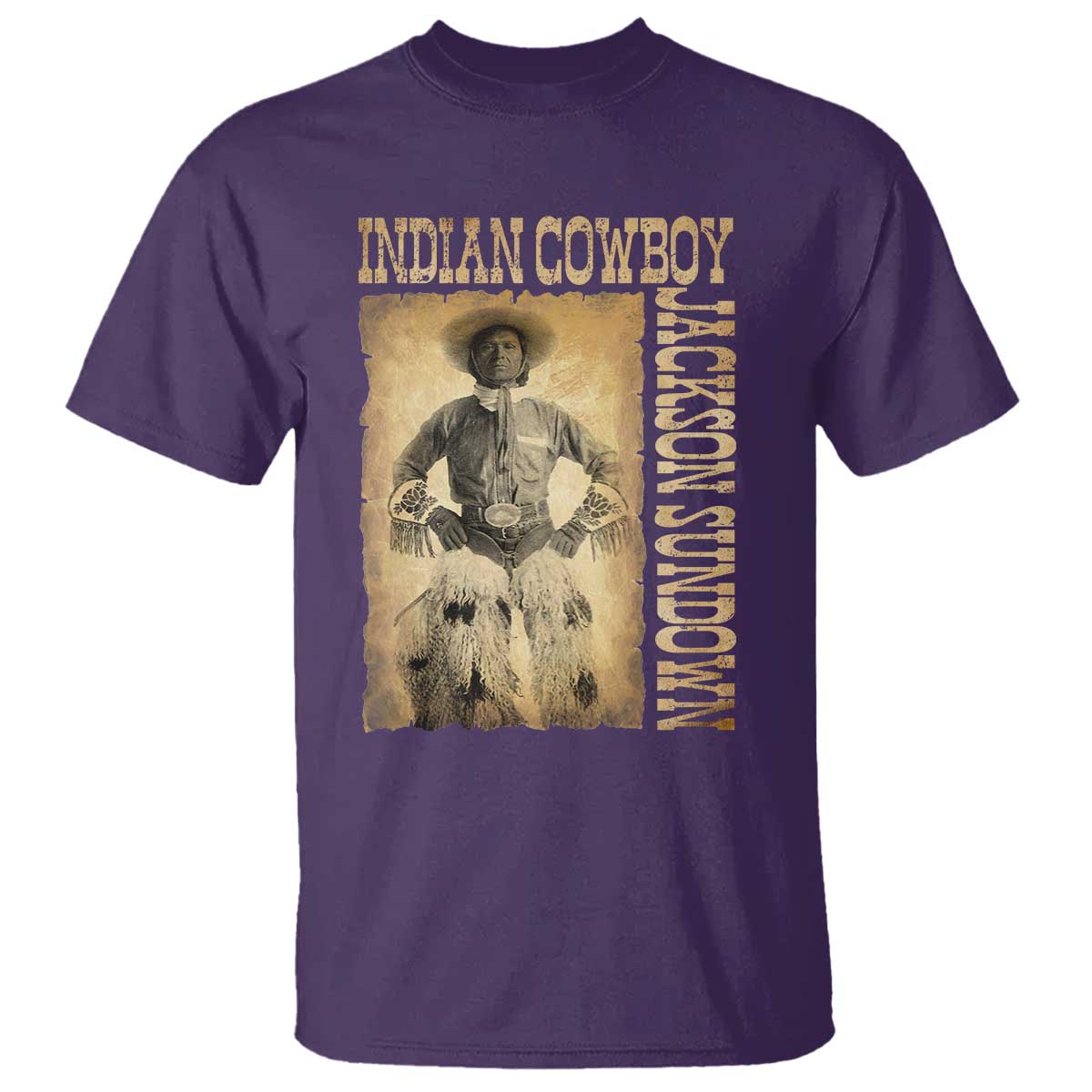 Jackson Sundown T Shirt Native American Cowboy Vintage Western TS11 Purple Print Your Wear