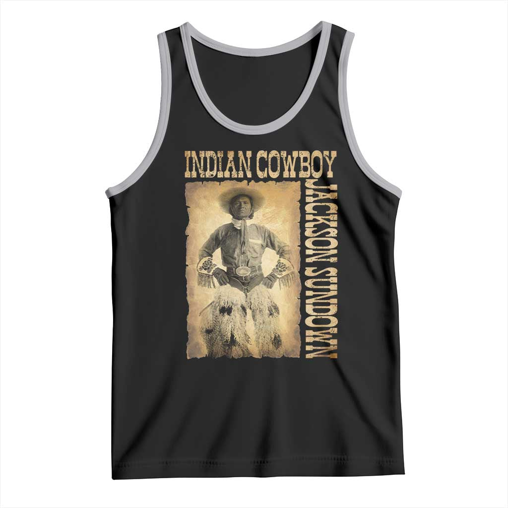 Jackson Sundown Tank Top Native American Cowboy Vintage Western TS11 Black Athletic Heather Print Your Wear