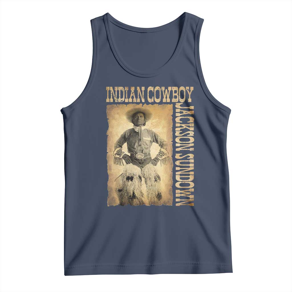 Jackson Sundown Tank Top Native American Cowboy Vintage Western TS11 Navy Print Your Wear
