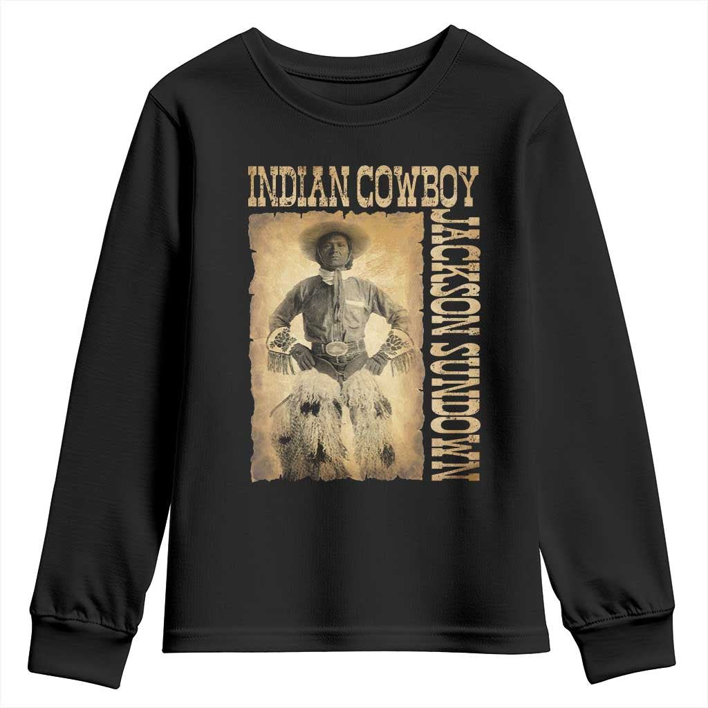 Jackson Sundown Youth Sweatshirt Native American Cowboy Vintage Western TS11 Black Print Your Wear