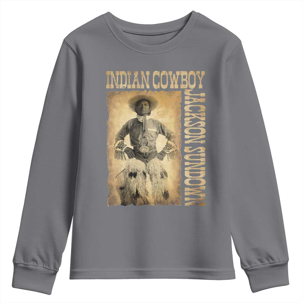 Jackson Sundown Youth Sweatshirt Native American Cowboy Vintage Western TS11 Charcoal Print Your Wear