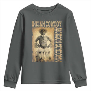 Jackson Sundown Youth Sweatshirt Native American Cowboy Vintage Western TS11 Dark Heather Print Your Wear