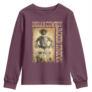 Jackson Sundown Youth Sweatshirt Native American Cowboy Vintage Western TS11 Maroon Print Your Wear