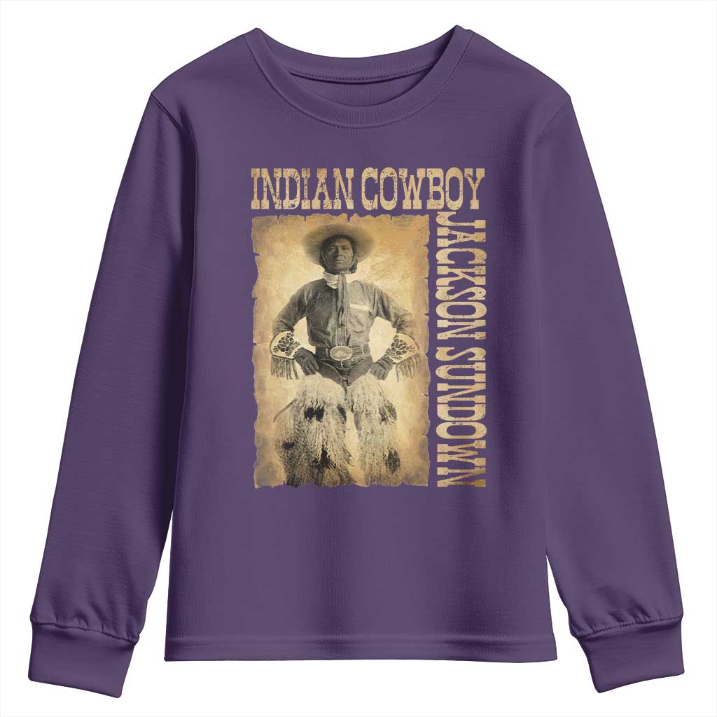 Jackson Sundown Youth Sweatshirt Native American Cowboy Vintage Western TS11 Purple Print Your Wear