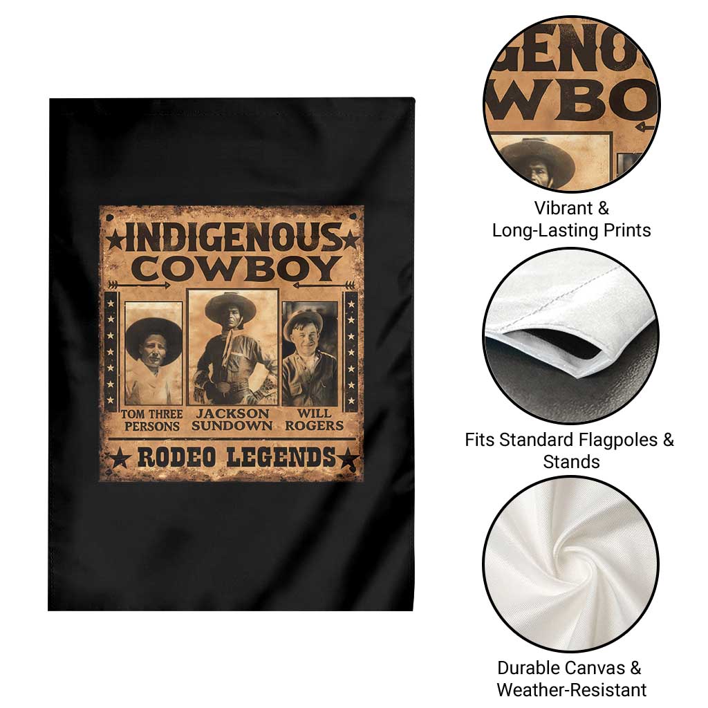 Native American Cowboy Rodeo Legends Garden Flag Vintage Western Country Cowboy TS11 Print Your Wear